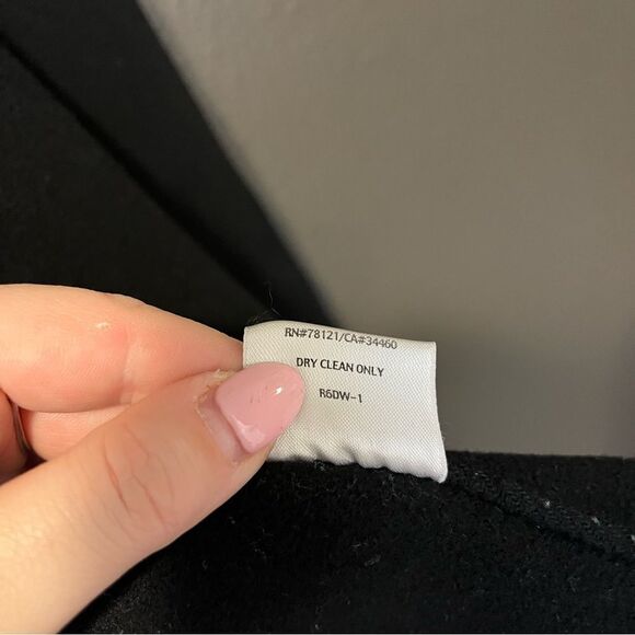 Eileen Fisher Black Stand Collar Open Front Wool/Cashmere Blend Jacket Small - Picture 10 of 12